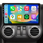 Android 4Core 64G Upgrade Car Radio Stereo for Jeep Wrangler JK 2007-2018 Compass Grand Cherokee Dodge Ram CarPlay & Android Auto Head Unit, 10" QLED Touchscreen/GPS Navigation/HD Backup Camera/WiFi