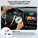 Car Radio Stereo with CD/DVD Player for Chrysler 200 200C (2011 2012 2013 2014),7 Inch QLED Touchscreen Head Unit with CarPlay & Android Auto,Bluetooth & GPS Navigation,Backup Camera& FM/AM Radio