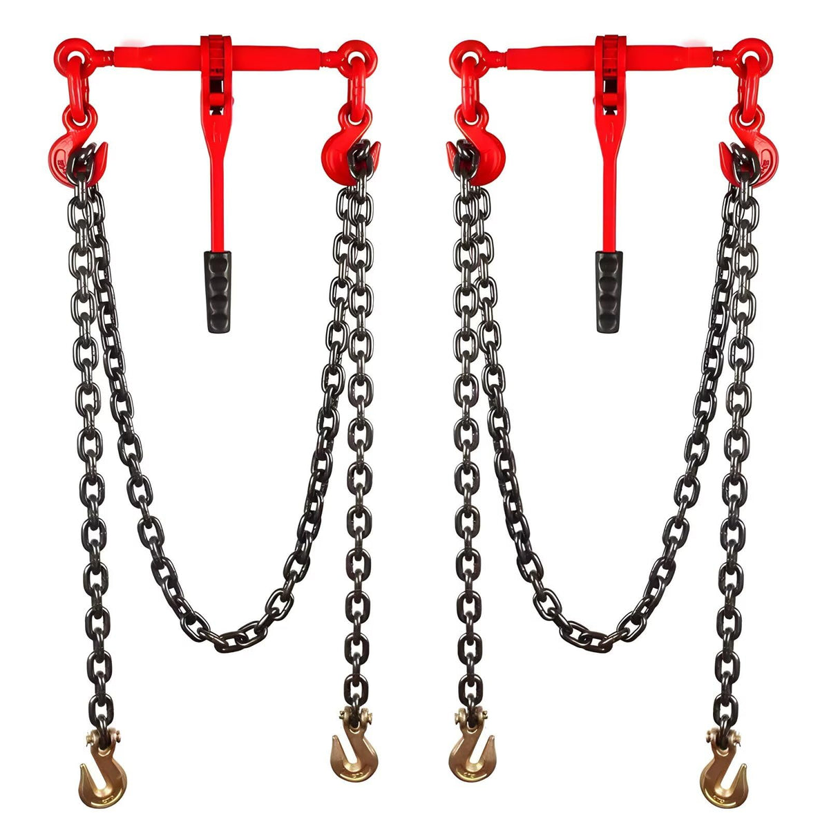 2 Ton Ratchet Chain Binder Kit, 5/16"-3/8" Chain Load Binder with 26.2 FT Chain and Clevis Grab Hooks for Hauling, Towing, Tie Down