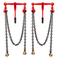Ratchet Chain Binder Kit, Load Binder with G80 Chain and Clevis Grab Hooks, 2 Ton Capacity for Hauling and Towing, 2 Pieces