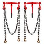 Ratchet Chain Binder Kit, Load Binder with G80 Chain and Clevis Grab Hooks, 2 Ton Capacity for Hauling and Towing, 2 Pieces