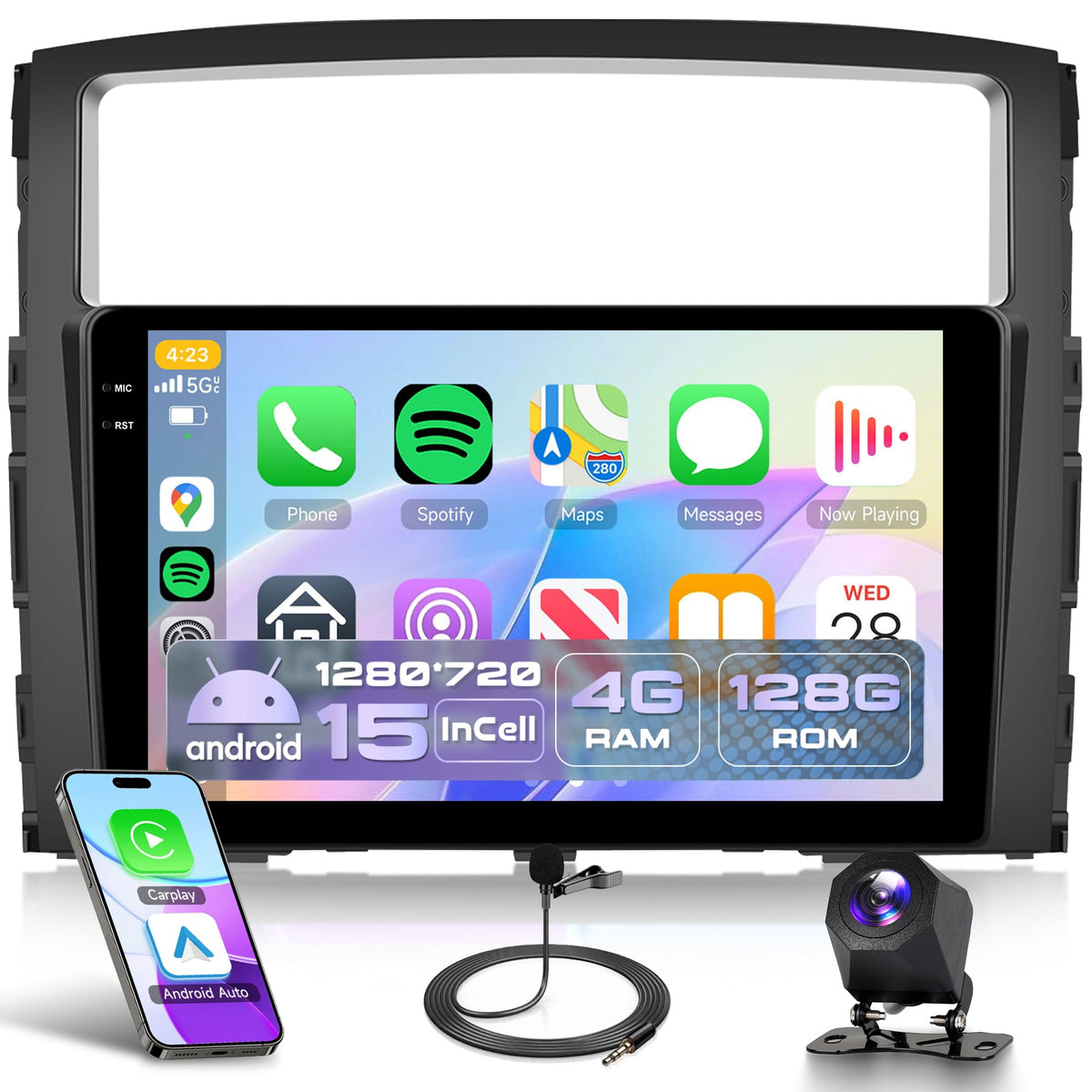 Rimoody 4G+128G Car Stereo Radio for Mitsubishi Montero Pajero 2006-2020