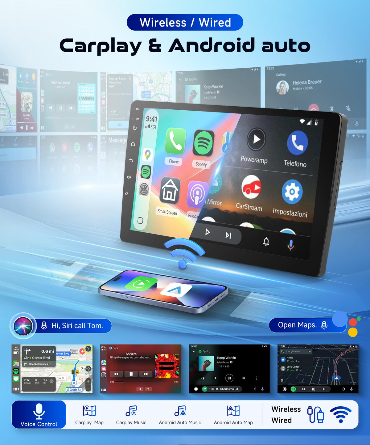 8 Core 6G+128G Android 15 Car Stereo Radio for Toyota RAV4 2007-2011