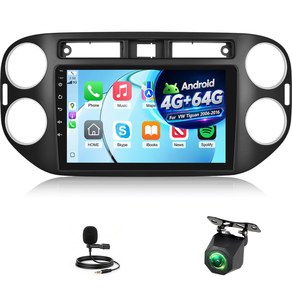 [4+128G] Android Car Stereo for VW Tiguan 2006-2016, 9 Inch Carplay Radio
