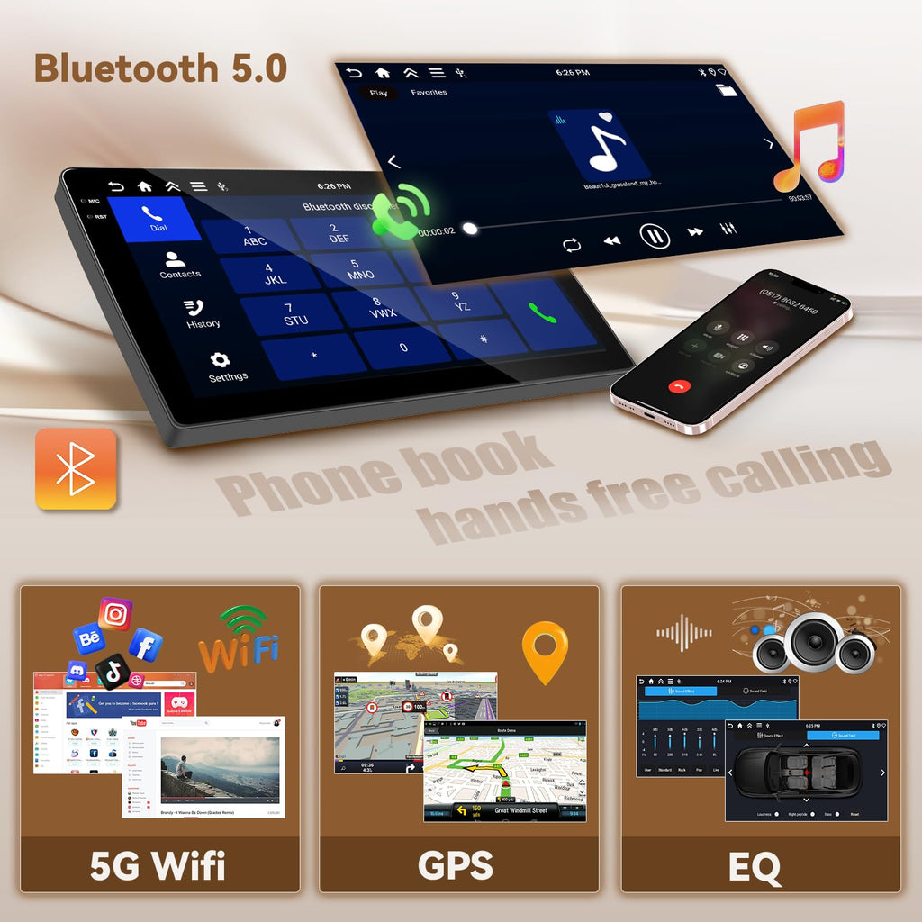 4+64G 10'' Android 15 Car Stereo for Chevy Tahoe/GMC Yukon 2015-2019