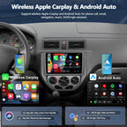 CAMECHO 4G 128G Car Stereo Radio for Ford Focus 2005 2006 2007 with Wireless CarPlay Android Auto 9 inch in-Cell 1280 * 720 Touchscreen GPS WiFi Bluetooth FM Backup Camera Head Unit