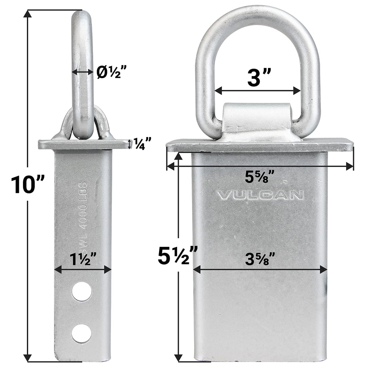 VULCAN Binder Chain - Load Binder - and D Ring Kit - Grade 70-3/8 Inch x 10 Foot