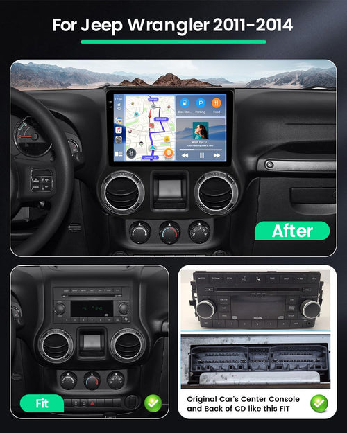 4+128G 10.1" Incell Touch Screen Car Radio for Jeep Wrangler 2011-2014