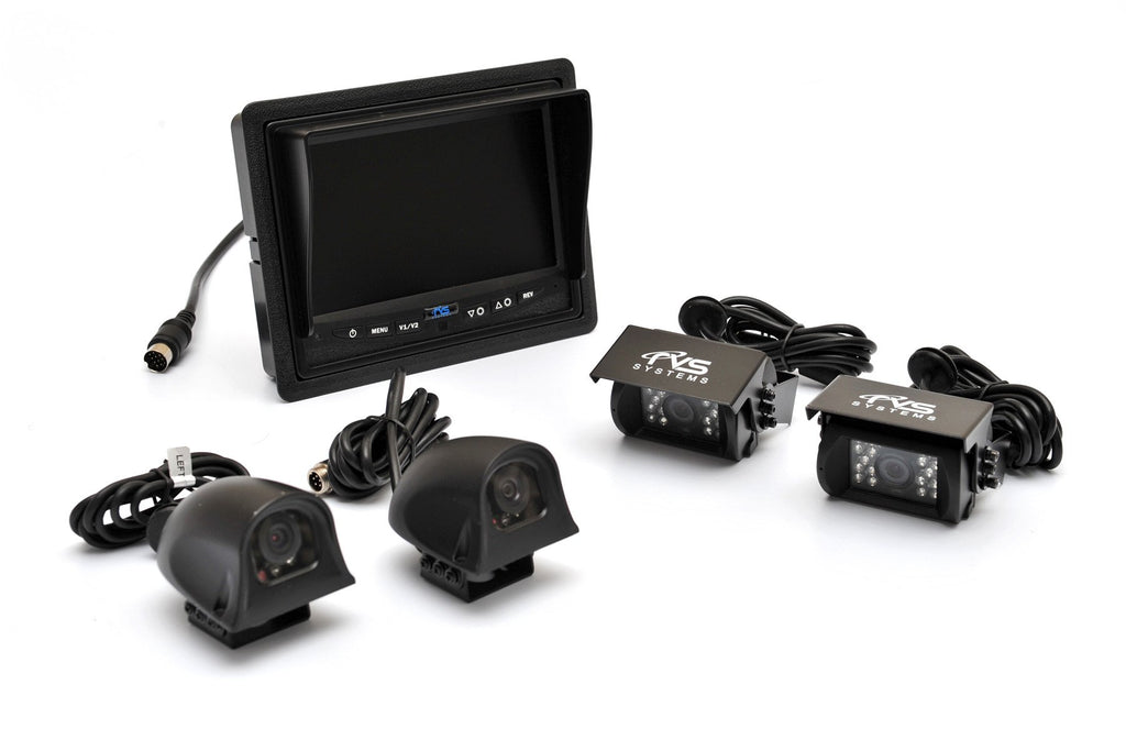 Backup Camera System - 4 Camera Setup with Quad View Display (RVS-062710) by Rear View Safety