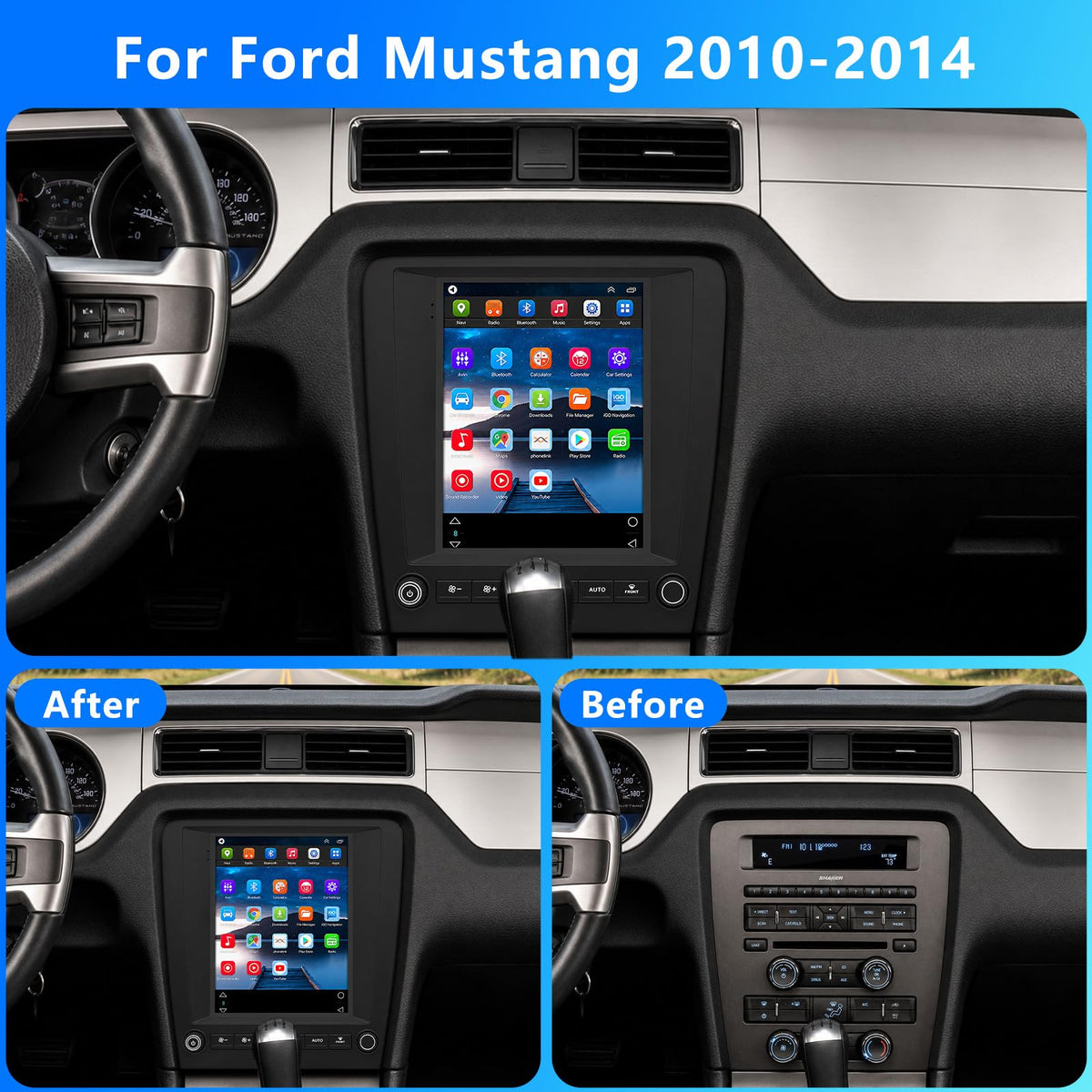 4+64G 9.7" Car Radio for Ford Mustang 2010 2011 2012 2013 2014