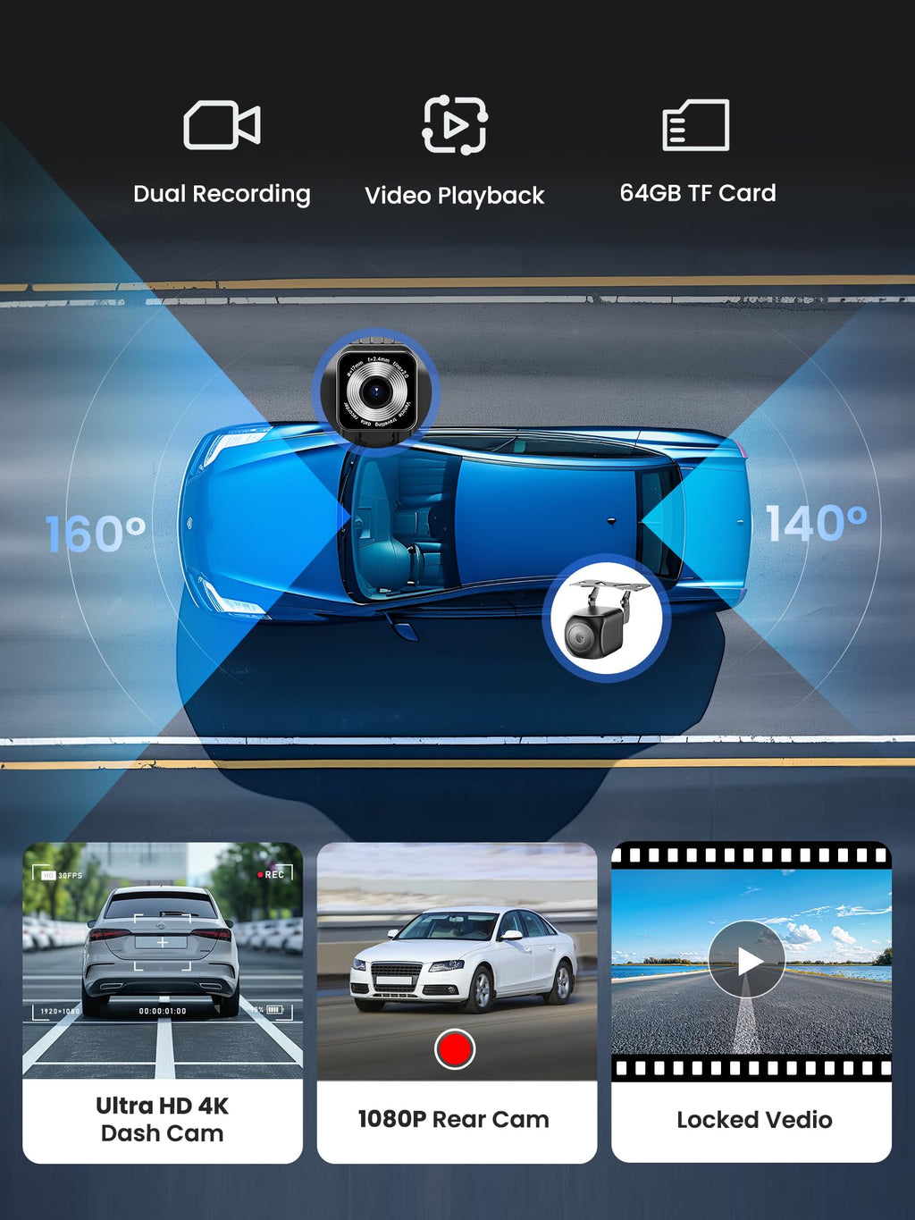 Jzones 9" Wireless Carplay Screen for Car, Portable Car Play Screen for Car