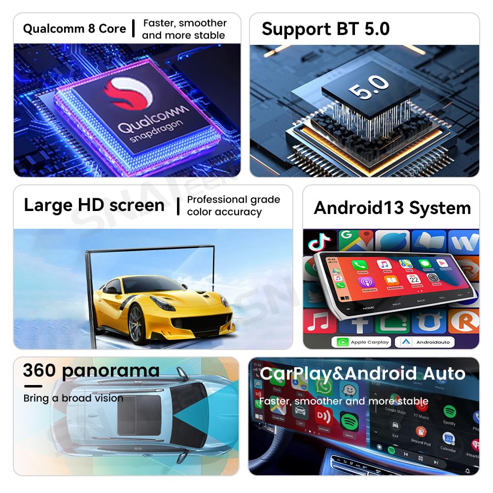 8-128GB Android 11.0 Car Stereo for Ford Explorer 2011-2019 14.4 Inch Vertical Screen Car Radio Navigation Multimedia Player (SYNC1, 8-128GB)