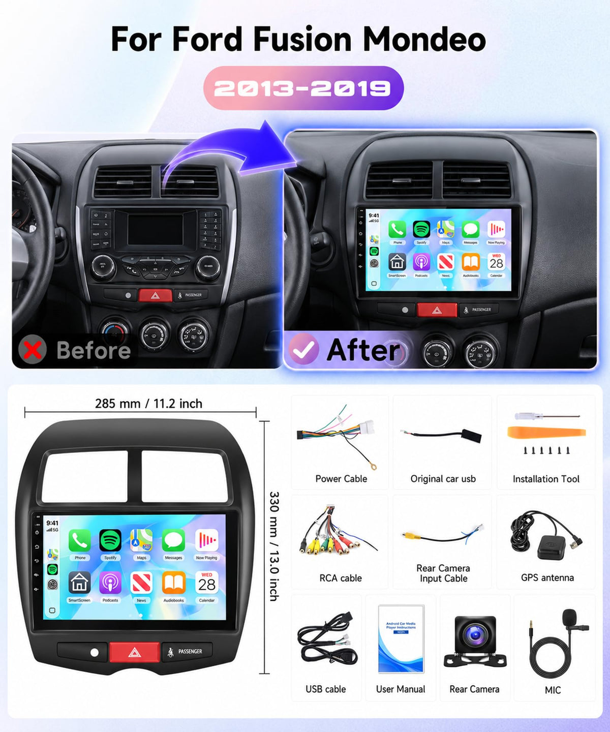 8 Core 6G+128G Android Car Stereo for Mitsubishi Outlander Sport 2011-2017