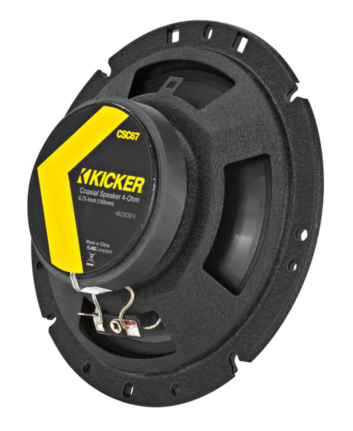 KICKER Audiosavings Bundle: Pair 46CSC674 6.75" 6-3/4" 600w 4-Ohm Car Audio Coaxial Speakers CSC674 Bundle with Rockville RockZR v2 2014-2023 Polaris RZR Front Kick Panel 6.5" Speaker Pods (2 Items)