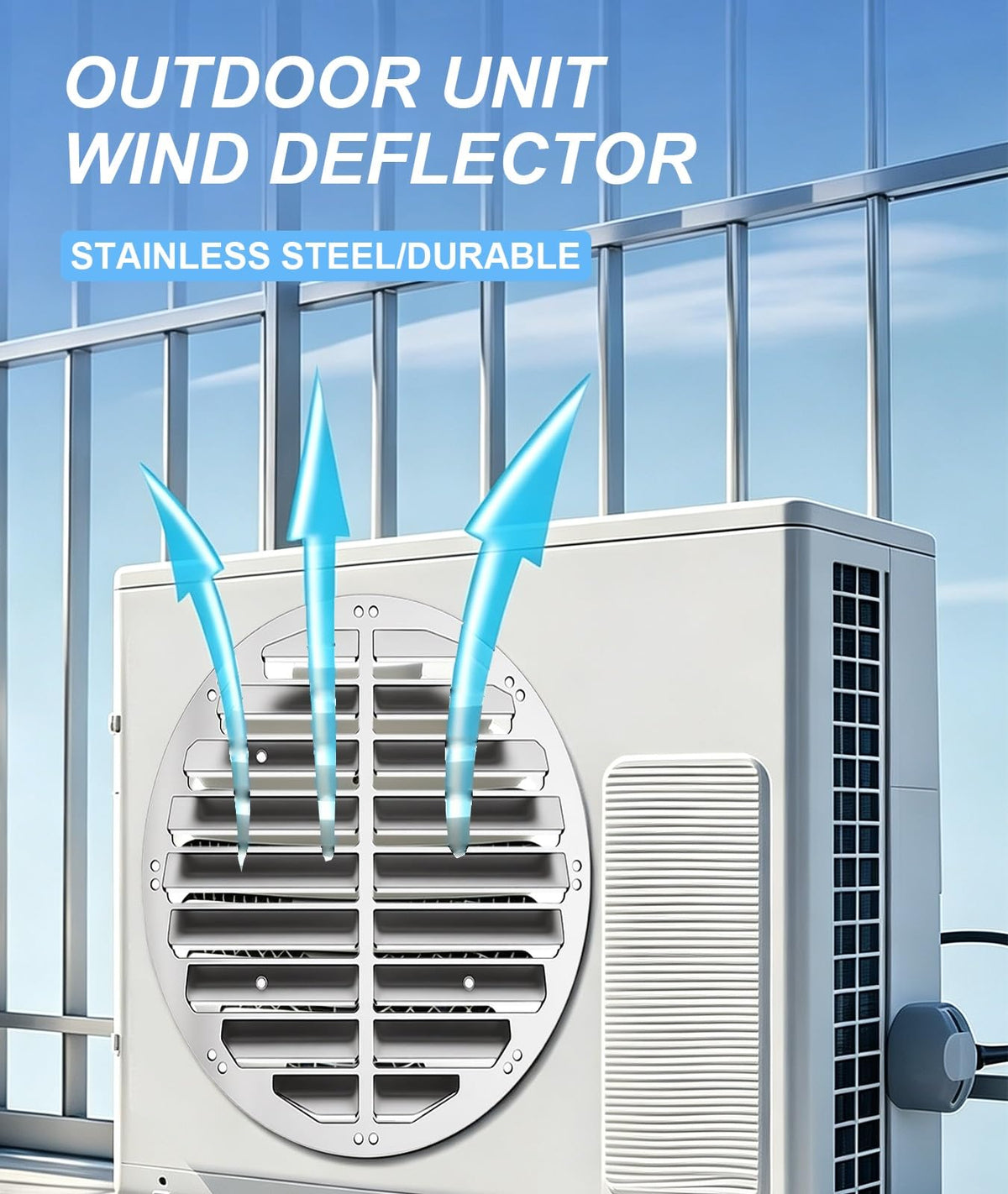 Return Air Air Guide Diffuser Diffuser, Multi-Size Stainless Steel Diverter, Weatherproof Vent Redirector Cap for Outdoor Ac Heat Discharge