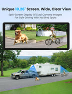 Wireless Backup Cameras System with 10.26"Pre-Wired for Furrion System 1080P HD IPS Touch Screen-No Delay,IP69K Waterproof,Super Night,Wide Split Screen 2-Channel for Reversing RV,Trailer,Camper,Truck