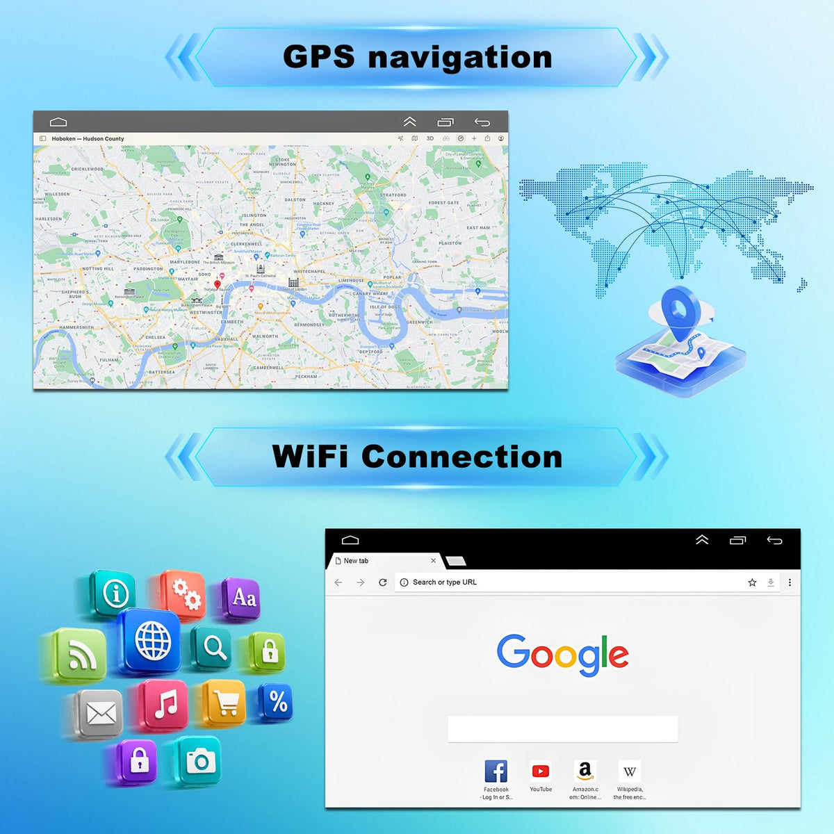Car Radio for Ford Expedition 1998-2002, 7in Stereo w/Carplay Android Auto