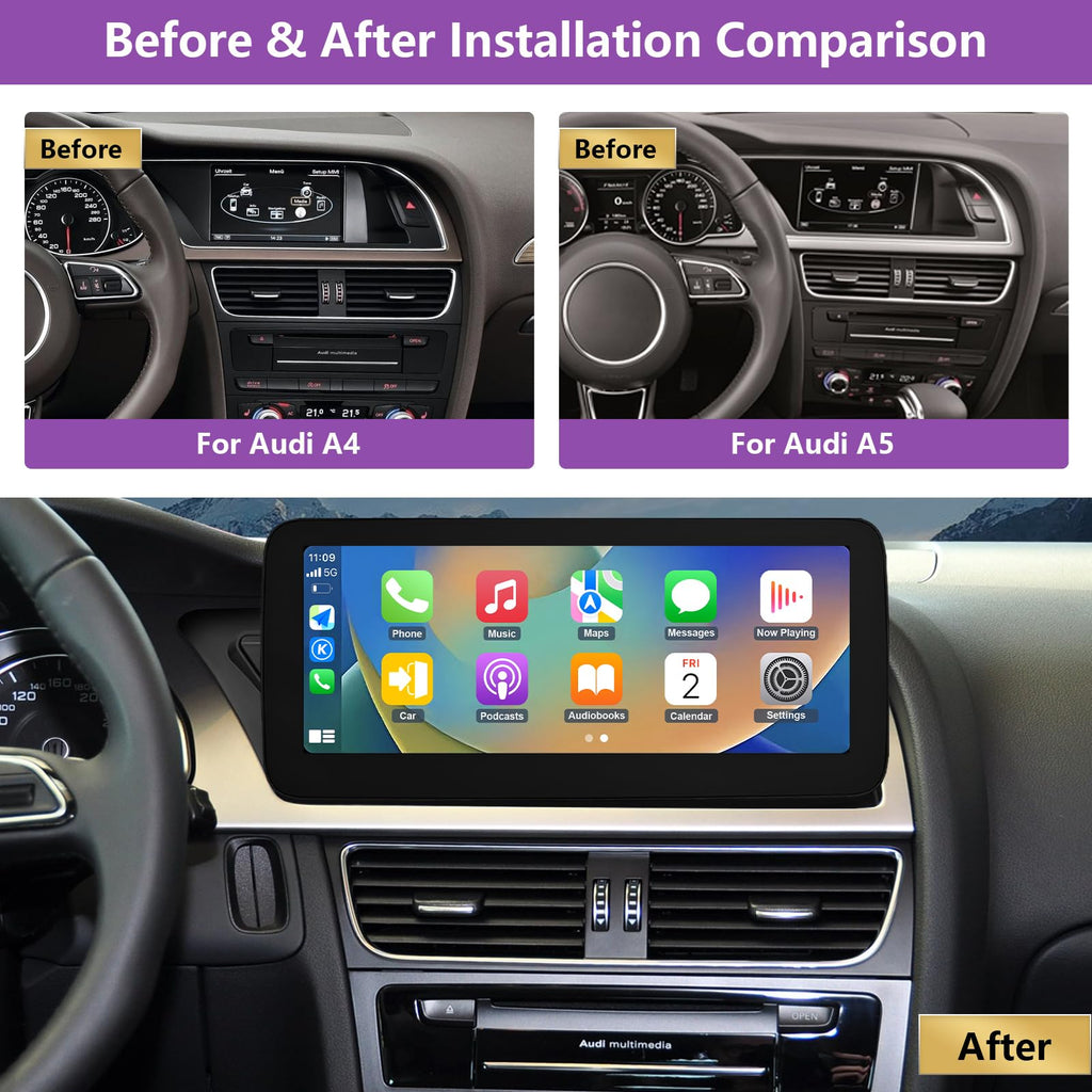 2026 12.3" CarPlay Android Auto Screen for Audi A4 A5 S4 S5