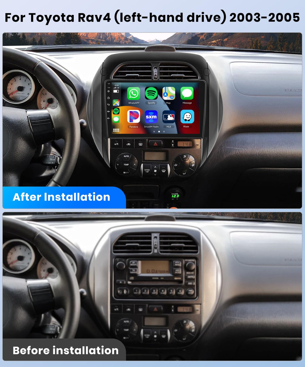 8Core 4+64G Android 15 Car Radio for Toyota RAV4 2003 2004 2005