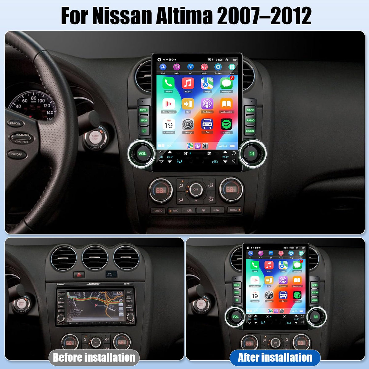 4+64G 9.7" Android Car Radio Stereo for Nissan Altima 2007–2012 Head Unit