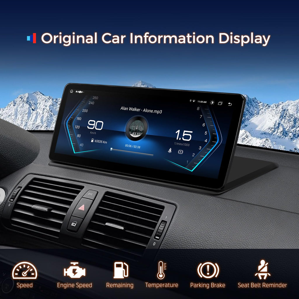 XTRONS 12.3 Inch Android 14 Car Stereo for BMW E81 E82 E87 E88 (2006-2012) CCC System, IPS Touch Screen 4+64GB Global 4G Car Radio GPS Navigation Support Wireless CarPlay Android Auto