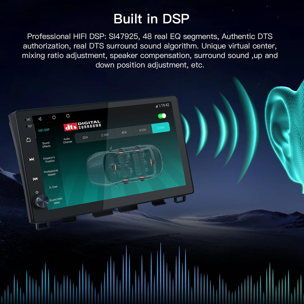 10.2’’ Android System Car Stereo Multimedia Radio Receiver for Toyota Tundra 2014-2019,with Wireless CarPlay & Android Auto,1280×720 Resolution,QLED Touchscreen (4G+64G)