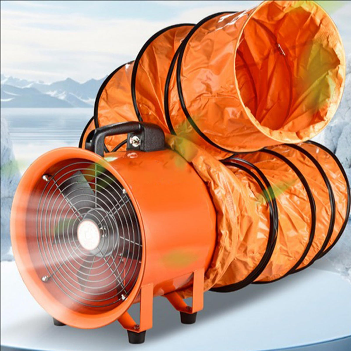 5m, Low Noise High Speed Air Blower 220V Portable Utility Blower Fan Air Mover Exhaust Fan 10 M Duct Hose Ventilation Fan Explosion-Proof Industrial Ventilator