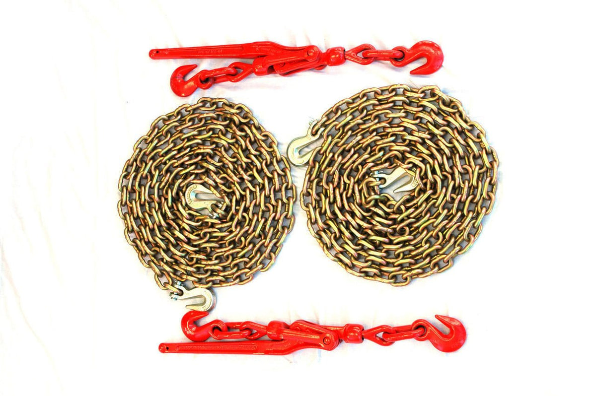 5/16" Transport Hauling Load Package - (2) Lever Binders - (2) 20' Foot Chains