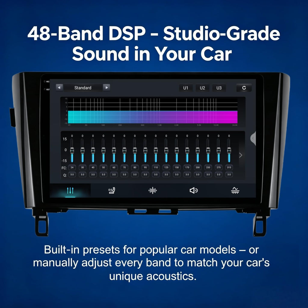 6+128GB Android 15 Car Stereo for Nissan Rogue X-Trail Qashqai 2014-2018