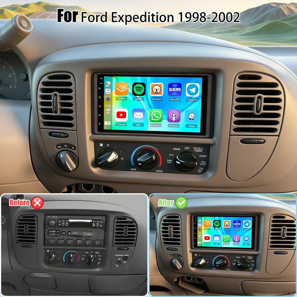 Car Radio for Ford Expedition 1998-2002, 7in Stereo w/Carplay Android Auto