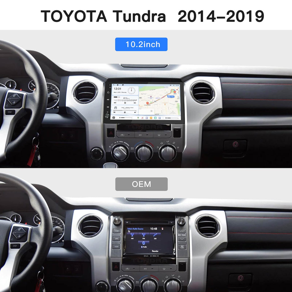 10.2’’ Android System Car Stereo Multimedia Radio Receiver for Toyota Tundra 2014-2019,with Wireless CarPlay & Android Auto,1280×720 Resolution,QLED Touchscreen (4G+64G)