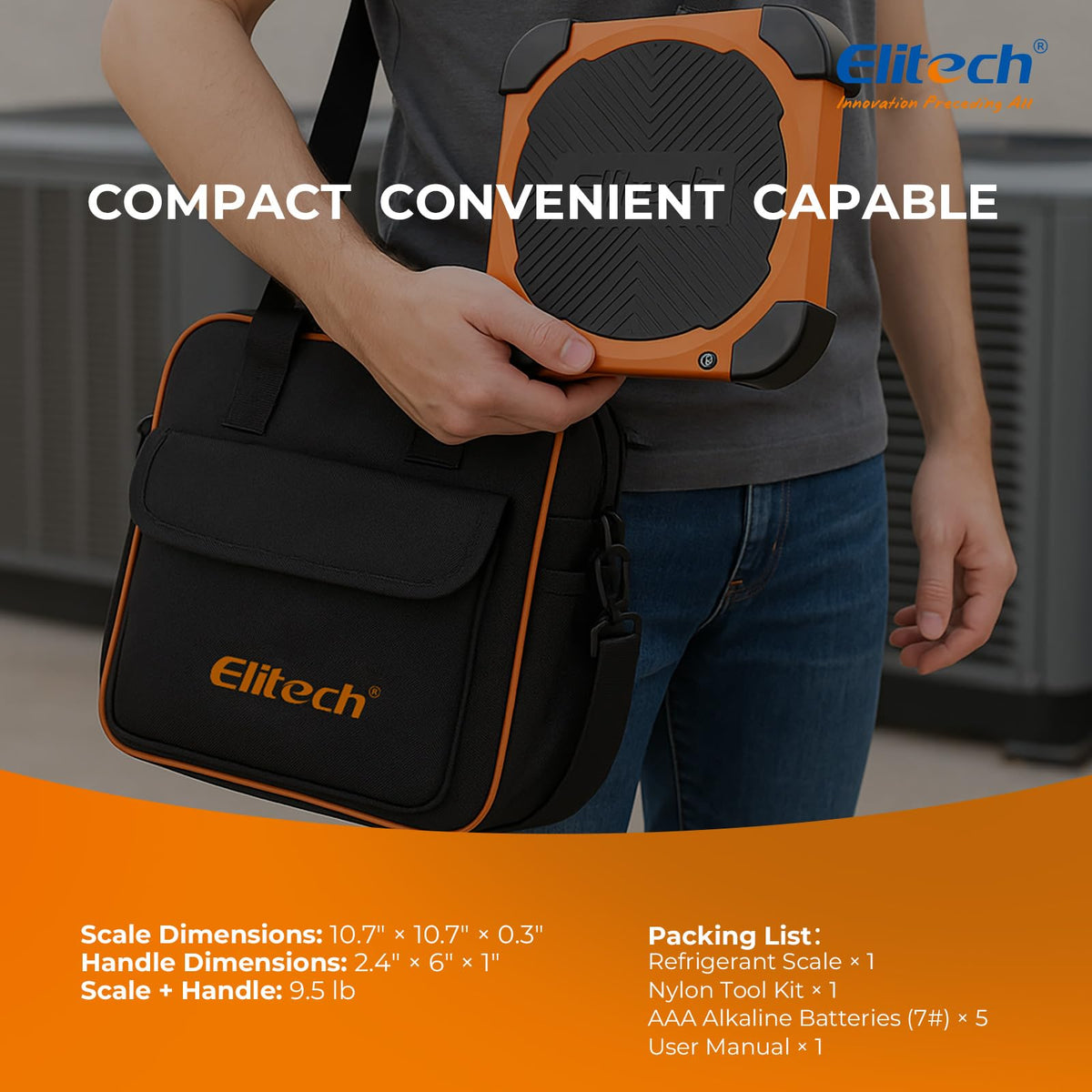 Elitech Wireless Refrigerant Scale 220 lb, Bluetooth HVAC Scale, LMC-210