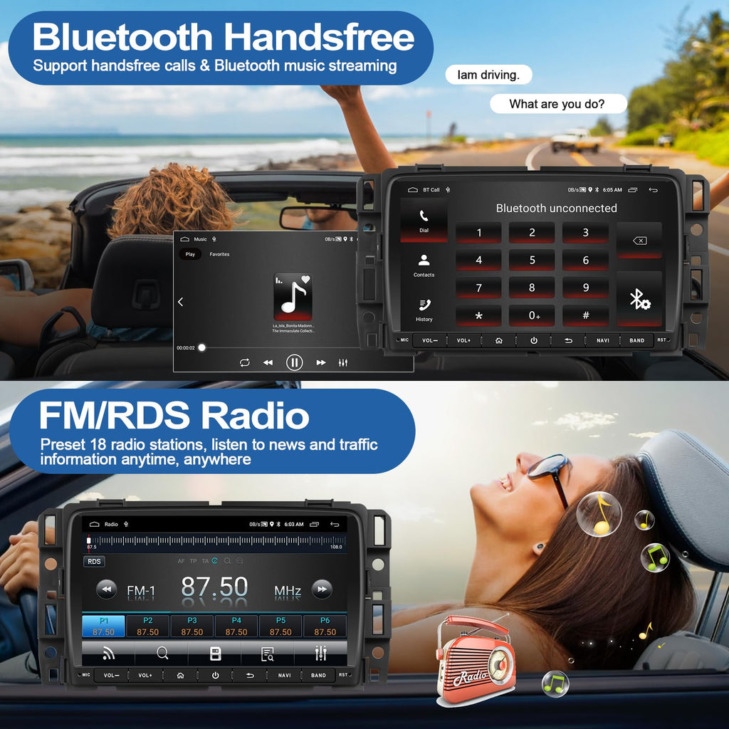 Car Radio for Chevrolet Chevy Traverse 2013-2017 with Wireless Carplay Android Auto, 8 inch HD Touch Screen Car Stereo Android 15 Radio with GPS Bluetooth WiFi FM RDS Backup Camera 2G+64G
