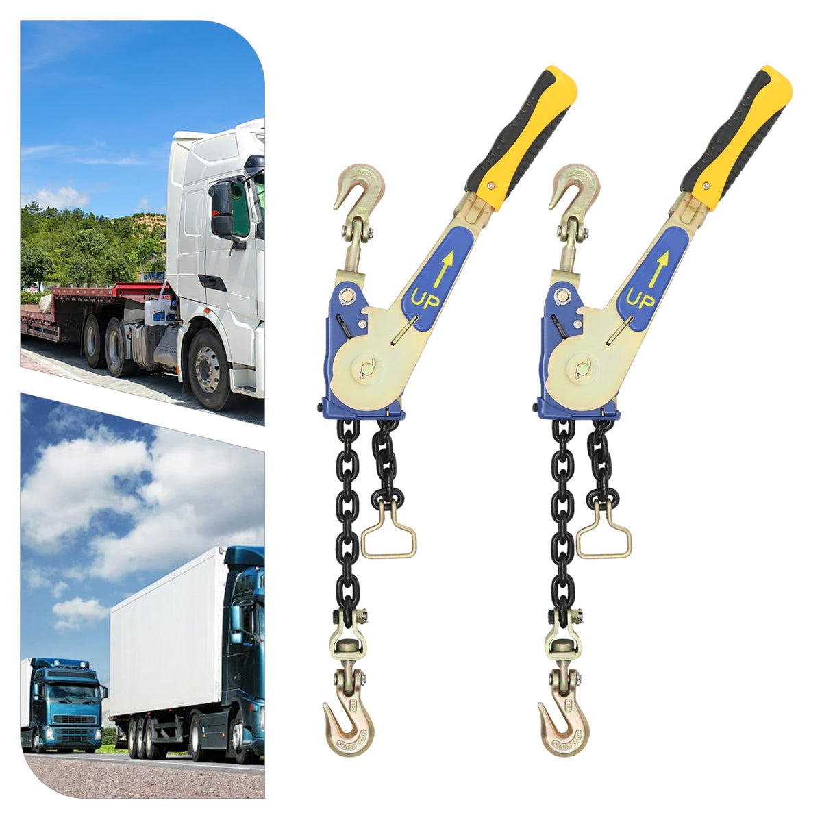 2 Pack Ratchet Chain Binder,Tie Down Ratchet Load Binder