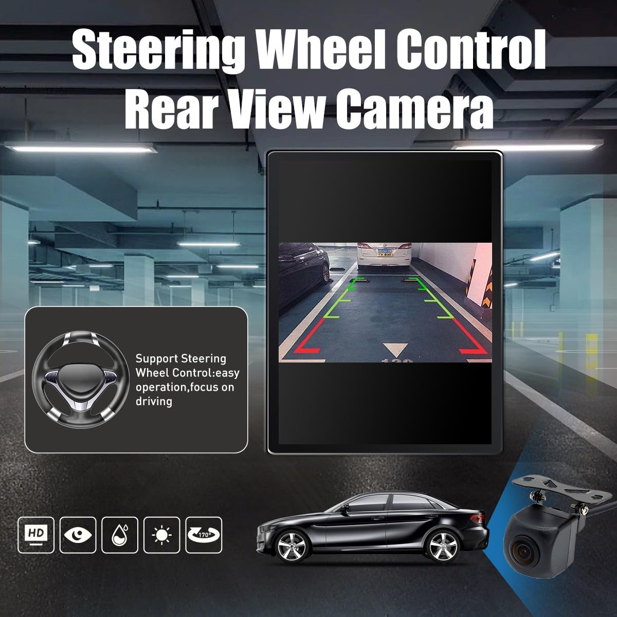 Tesla Style Car CarPlay Android Auto Navigation Stereo GPS Radio Reverse Camera 9.7" IPS Touchscreen Headunit Tablet Media Player for Honda CRV 2012-2016（2.4L）, if Applicable Quad Core 2G+32G