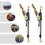 2 Pack Lever Load Chain Binder, 3/8" - 1/2" Ratcheting Chain and Binder with Grade 70 Hook & 6600 lbs Working Load Limit for Flatbed Truck Trailer