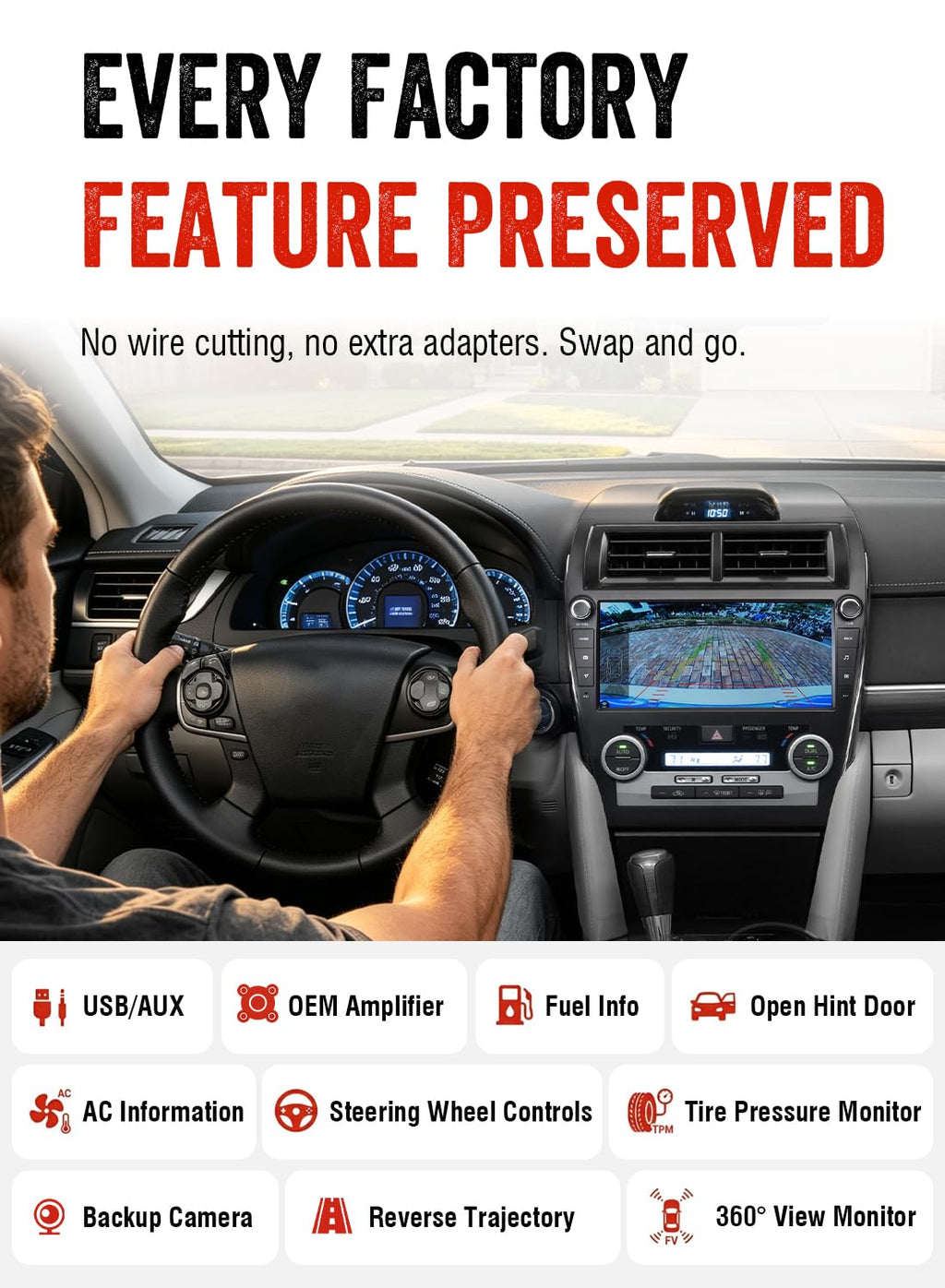 Dasaita 10.33" QLED Car Radio for Toyota Camry 2012-2014