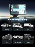 Jzones 9" Wireless Carplay Screen for Car, Portable Car Play Screen for Car