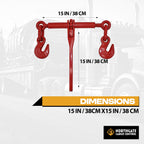 (4 Pack) 3/8"-1/2" Heavy Duty Ratchet Lever Load Binder w/Grab Hooks - 9,200 lbs Working Load Limit - Red | Secure Hauling Chain Binders for Flatbed Trucks & Trailers"