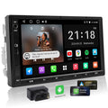 A5L 7inch Android Double DIN Car Stereo with OBD2 Scanner, Wireless CarPlay & Android Auto, 24 Band EQ, DSP, WiFi/BT/USB Tethering, 2G+32G Touchscreen Radio, AI Chat, HDMI Out, GPS/FM/AM