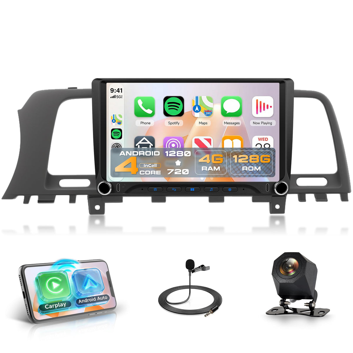Rimoody 4G+128G Car Stereo for Nissan Murano 2008‑2014 Physical Buttons