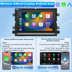 Android 15 Car Stereo for Ford E350 2009-2014 Radio Head Unit for CarPlay Wireless Android Auto GPS Navi 7 inch Touch Screen 2+32GB with Bluetooth WiFi Mirror Link FM RDS SWC Backup Camera