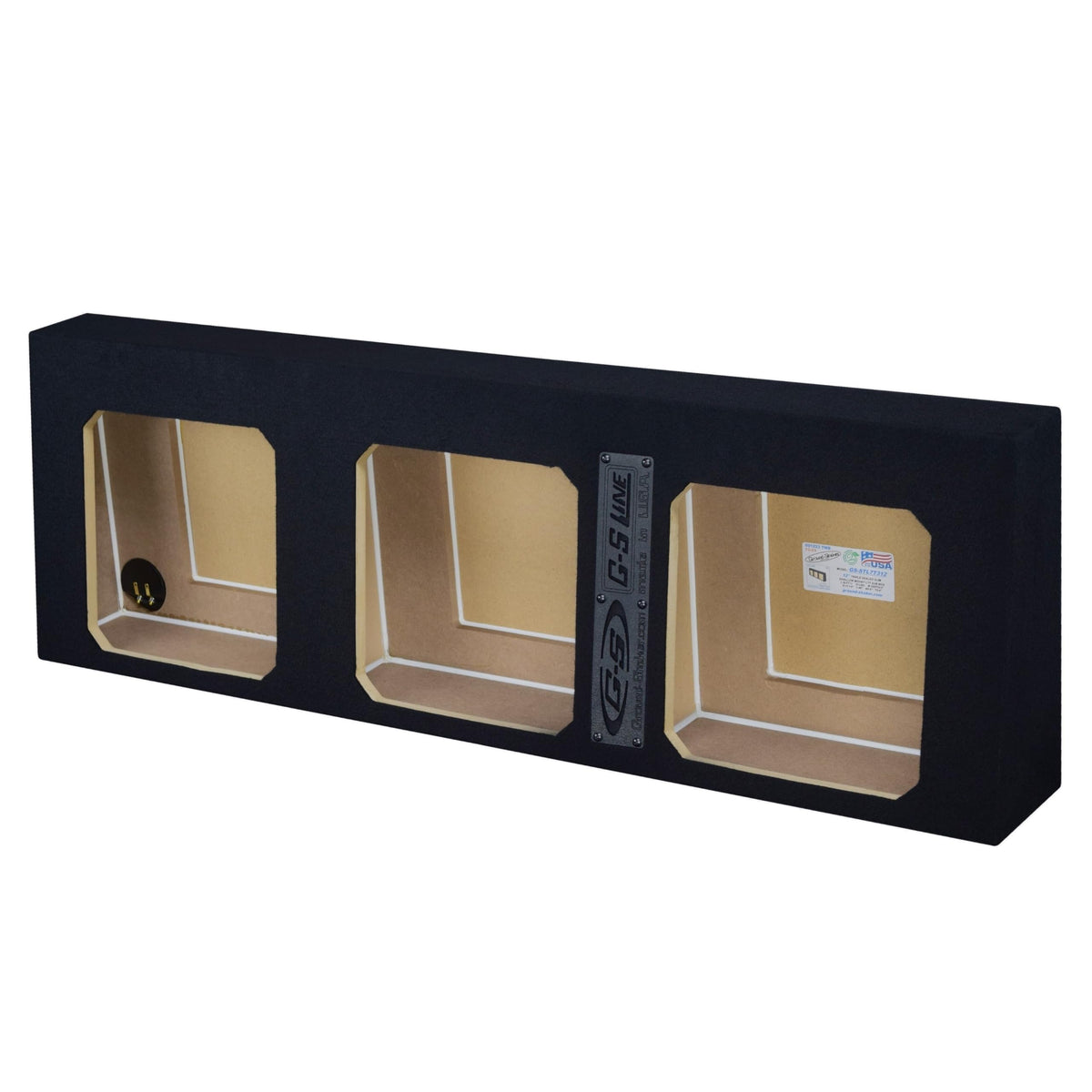 Single Dual Triple Sealed Shallow Mount Sub Box Slim Speaker Box Subwoofer Enclosure (Triple, 12" L7T)