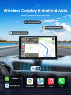 Jzones 9" Wireless Carplay Screen for Car, Portable Car Play Screen for Car