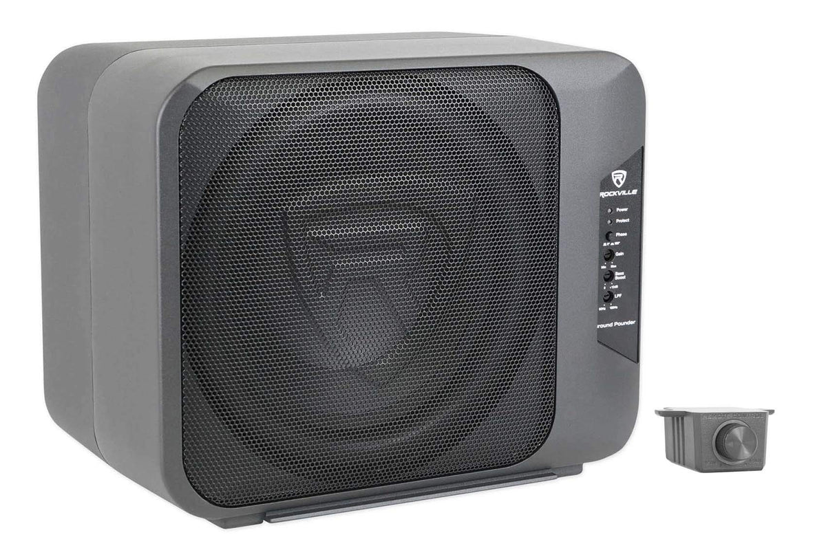 Rockville Ground Pounder 10.5" Powered Car Subwoofer, Compact