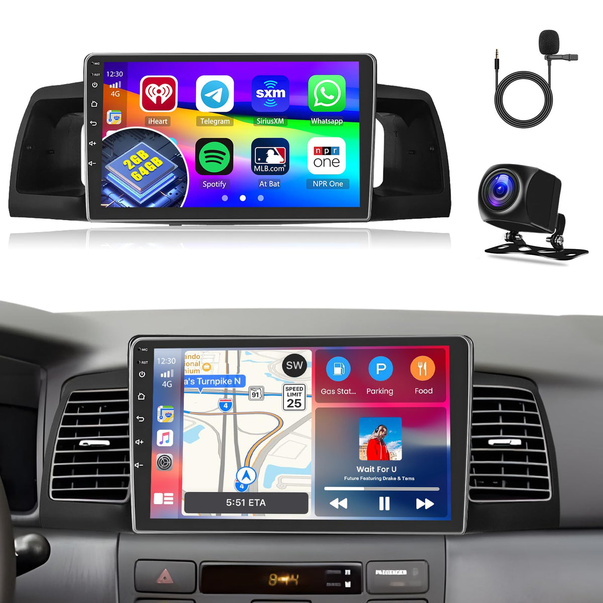 [8Core 6+128GB] Android Car Radio for Toyota Corolla EX 2005-2012 with GPS