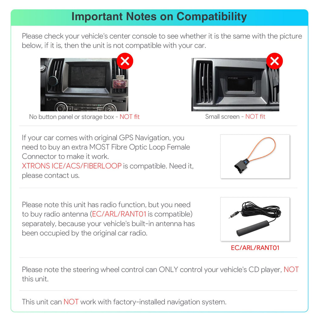 XTRONS Android 14 Car Stereo for Land Rover Freelander 2 (2007-2012), 7” IPS Touch Screen Car Radio GPS Navigation Bluetooth Built-in DSP Head Unit Wireless CarPlay Android Auto (4+64GB)
