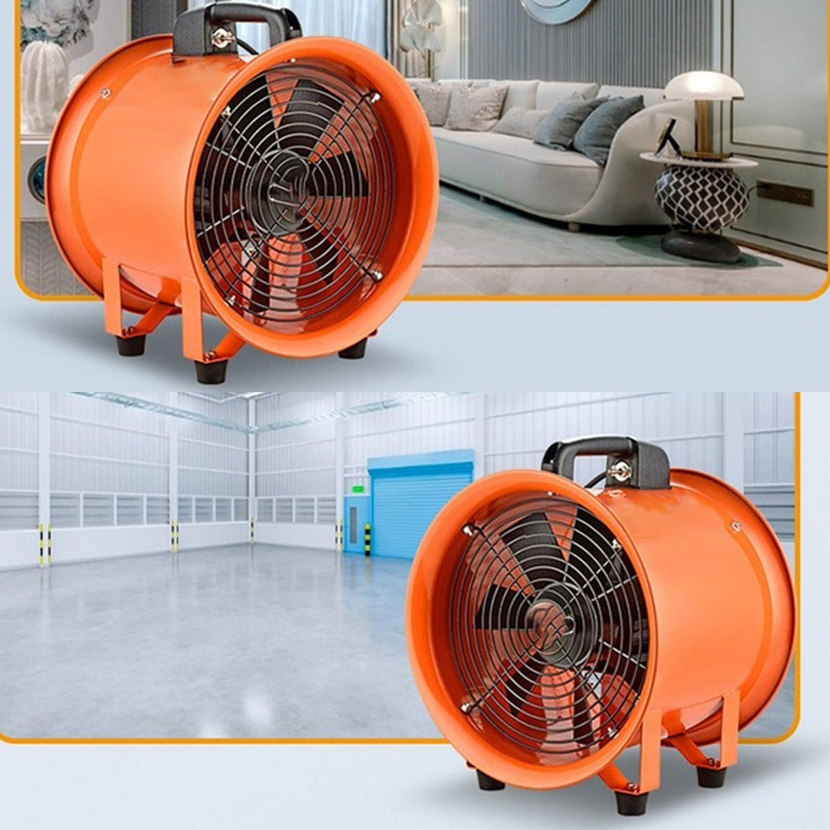 5m, Low Noise High Speed Air Blower 220V Portable Utility Blower Fan Air Mover Exhaust Fan 10 M Duct Hose Ventilation Fan Explosion-Proof Industrial Ventilator