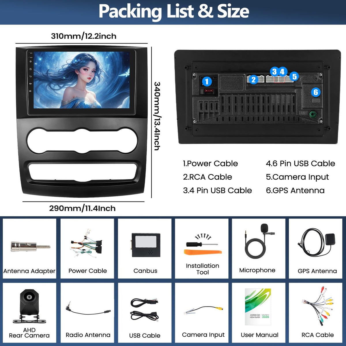 4G+64G Android 15 Car Stereo for Mercedes Benz Sprinter W906 2006-2016, Wireless CarPlay Android Auto 10 Inch 1280 * 720 in-Cell Touch Screen Radio with GPS Bluetooth FM Backup Camera