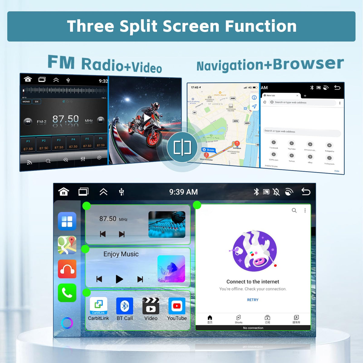 6+128G 9'' Android 15 Car Stereo for Hyundai Elantra 2014-2016